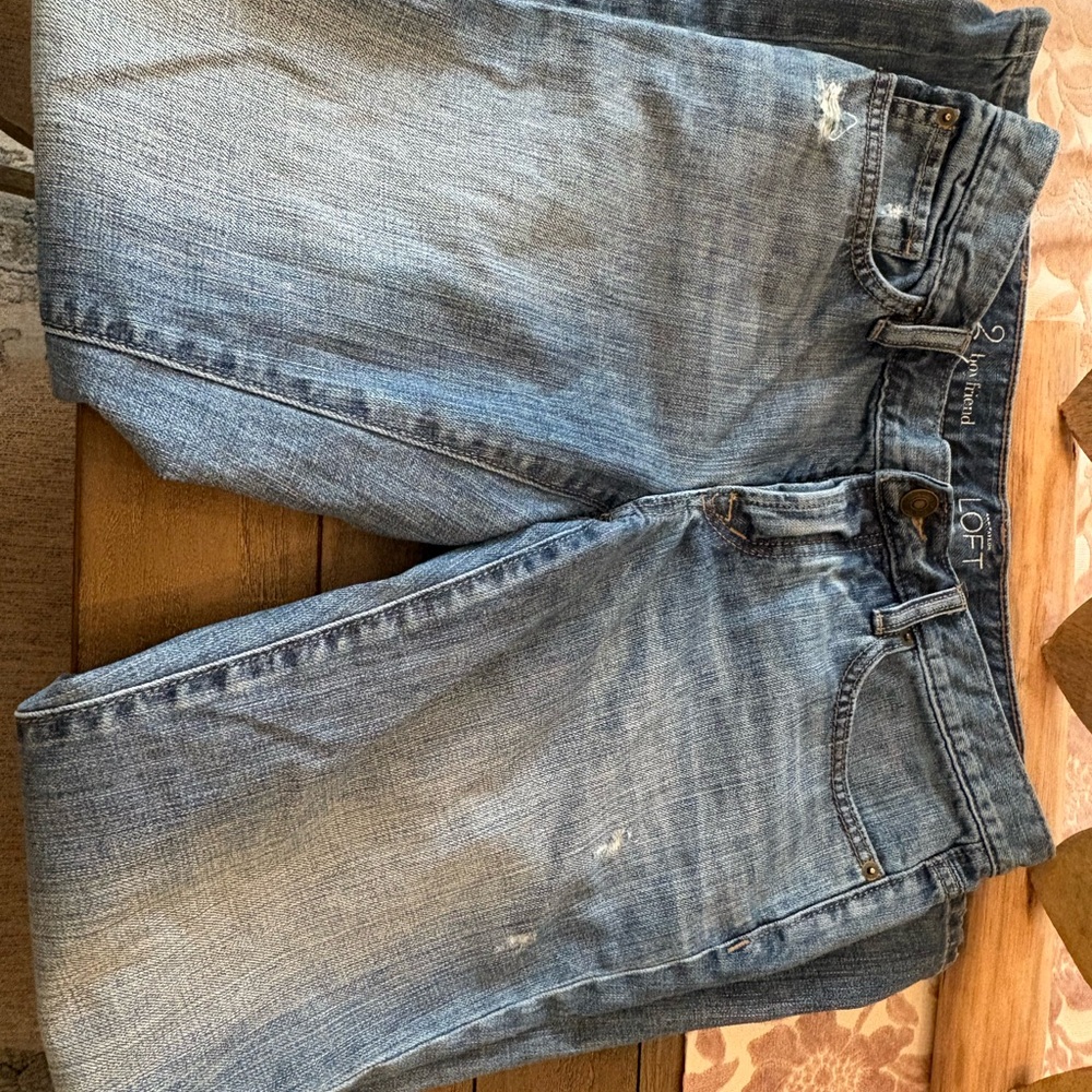 Ann Taylor Loft Boyfriend button fly jeans size 2